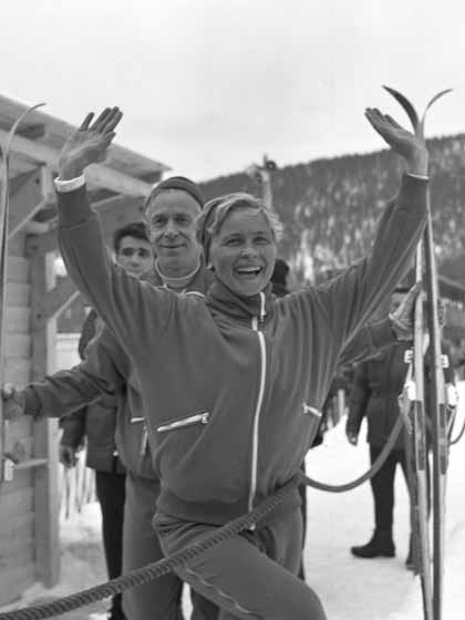 Toni Gustafsson efter segern i milloppet i Grenoble 1968. Foto: IOK:s arkiv