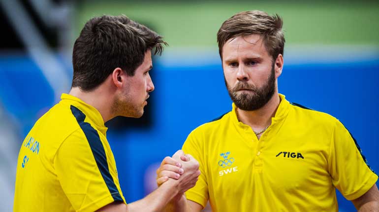 Kristian Karlsson och Jon Persson i semifinalen mot Danmark. Foto: Bildbyrån