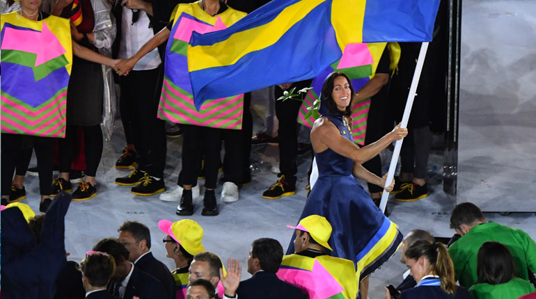 Therese Alshammar blev flaggbärare under OS i Rio 2016. Foto: TT