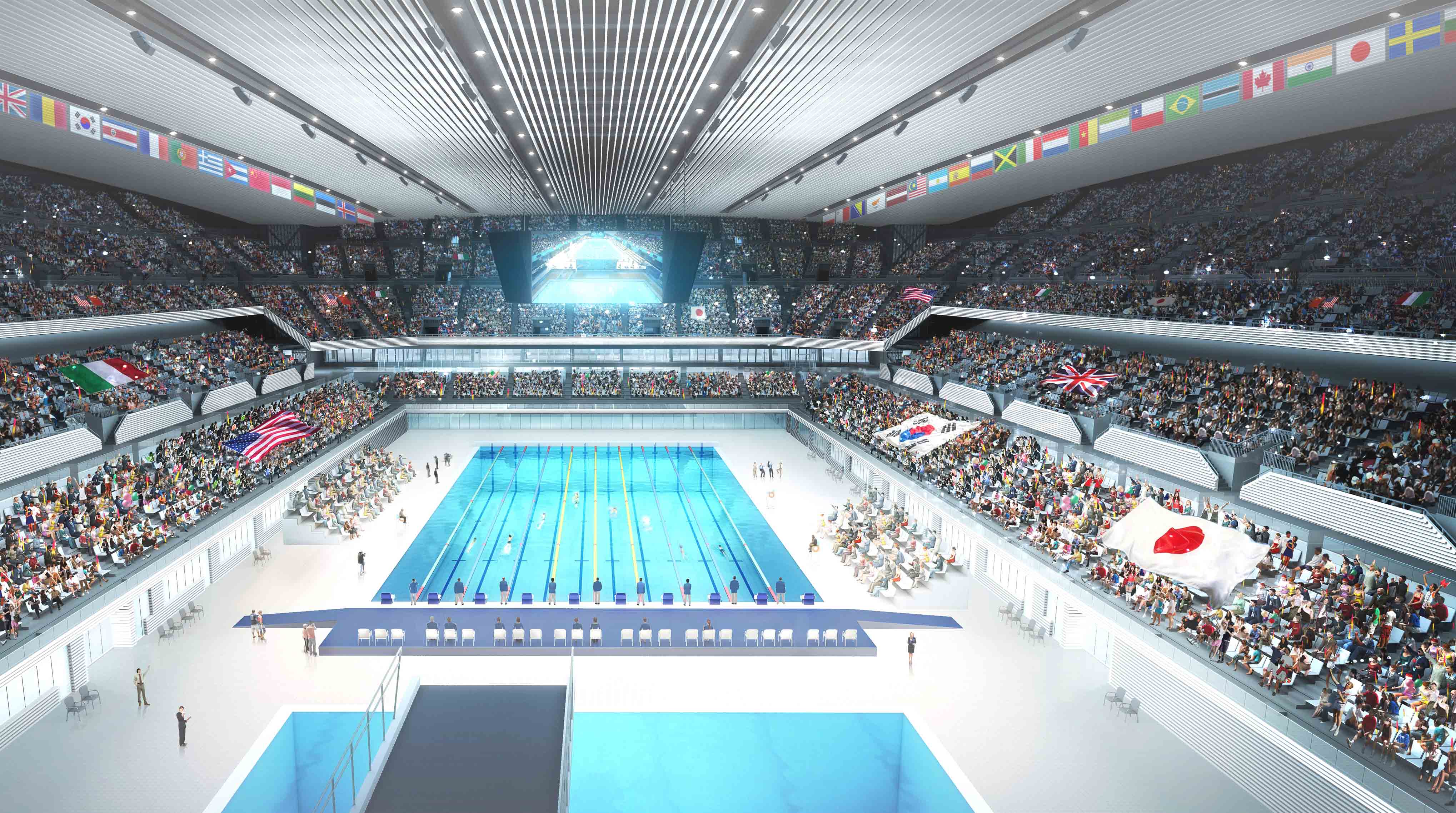 Olympic Aquatics Center i Tokyo. Här ska Sarah Sjöström simma om 1 000 dagar. Foto: TOGOC.