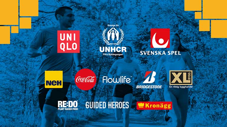 Olympialoppets partners är Uniqlo, Sverige för UNHCR, Svenska Spel, NEH, Coca-Cola, Flowlife, Bridgestone, XL-bygg, ReDo, Guided Heroes och Kronägg. 